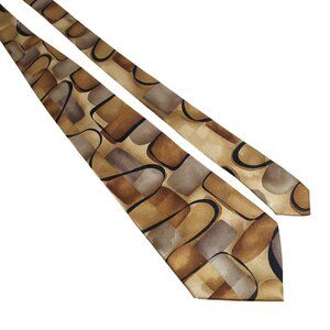 J Garcia Beehive Necktie Vintage Collection Thirty Seven Silk Art Deco Yellow